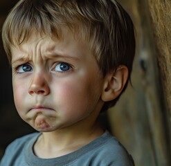 Tears of Solitude: A Heartbreaking Portrait of a Neglected Child Crying, Reflecting the Profound Emotional Impact of Abandonment and Lack of Affection