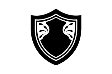 Water shield logo silhouette vector design on white background
