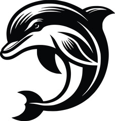 Dolphin silhouette vector design template