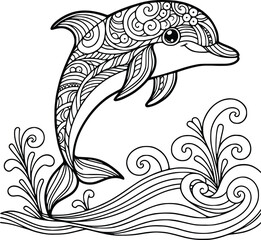Dolphin silhouette vector design template