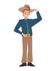 boy wearing cowboy costume