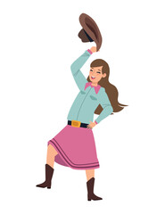 western style female character in traditional clothes