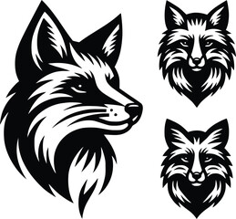 Fox silhouette design template 