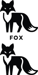Fox silhouette design template 
