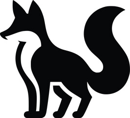 Fox silhouette design template 
