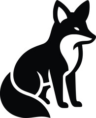 Fox silhouette design template 