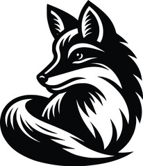 Fox silhouette design template 