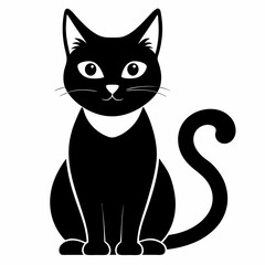 Black and white cats vector illustration