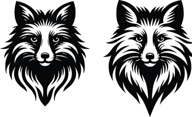 Fox silhouette design template 