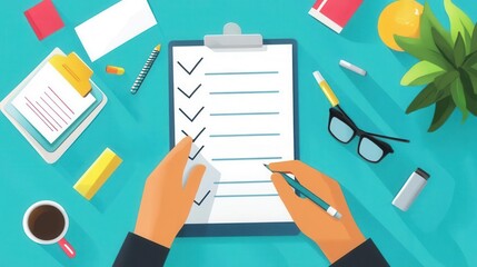 A todo list with items being checked off, Monday morning