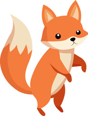 Obraz premium Cute Cartoon Fox | High Resolution, Isolated on Transparent Background
