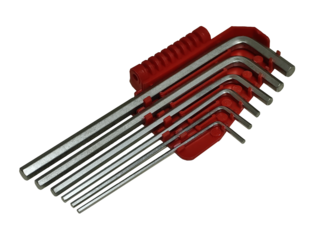  Allen key set, isolated on transparent background