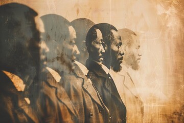 A historical photograph or artwork of significant figures related to the abolition of slavery, displayed with a subtle filter.August 23rd.Slavery Remembrance Day.Freedom Day.End of slavery.