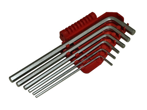  Allen key set, isolated on transparent background