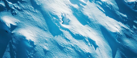 background of fresh snow texture in blue tone