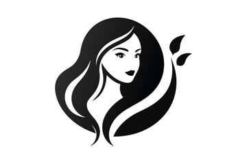 Vector design of an abstract logo for women's salons on white background