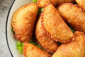 close-up of a plate of home-made empanadas
