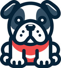 Bulldog silhouette color template design clipart