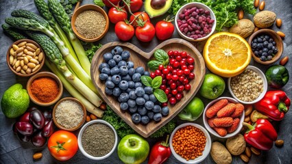 A Heart of Healthy Eating Fruits, Veggies, and Grains, Heart Healthy , Healthy Food , Superfoods , Wellness