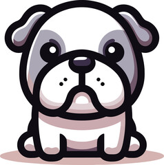 Bulldog silhouette color template design clipart