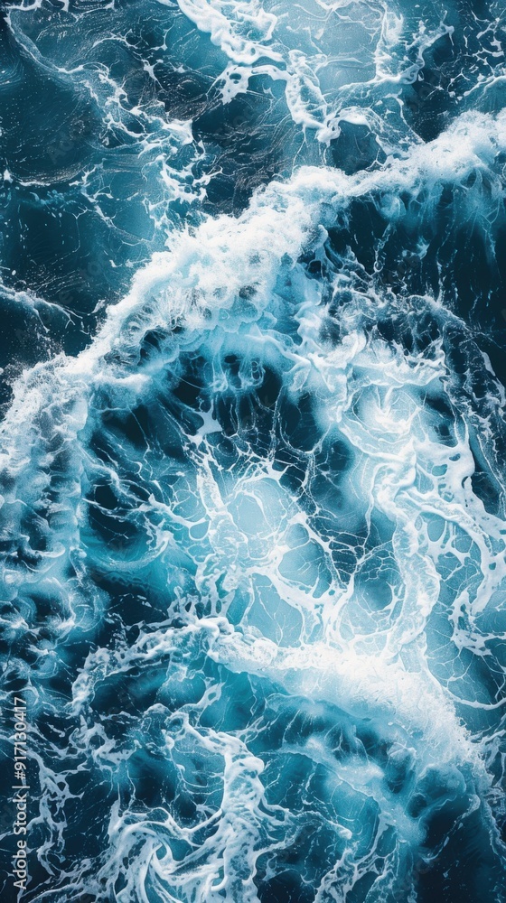 Poster the image is of a large wave in the ocean, with the water reaching up to the top of the frame. scene