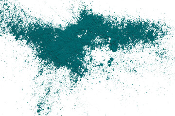Obraz premium Green powder isolated on transparent background.