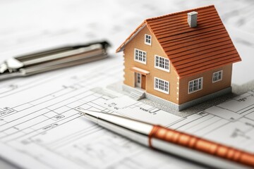 Checklist with House Model Nearby Indicating Real Estate Investment Process