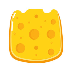 Cheese character. Vector hand drawn cartoon kawaii character illustration icon. Isolated on white background. Cheese character concept