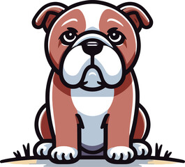 Bulldog silhouette color template design clipart