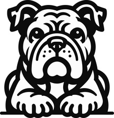 Bulldog silhouette color template design clipart
