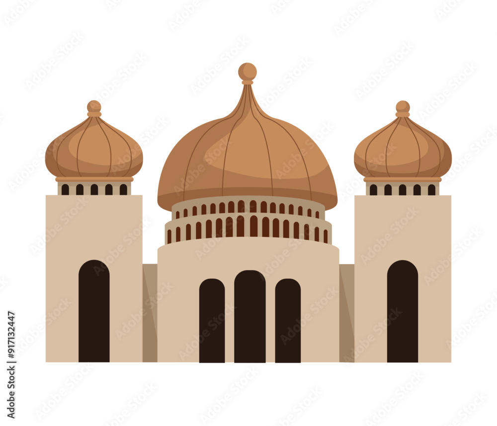 Poster arabic mosque traditional building