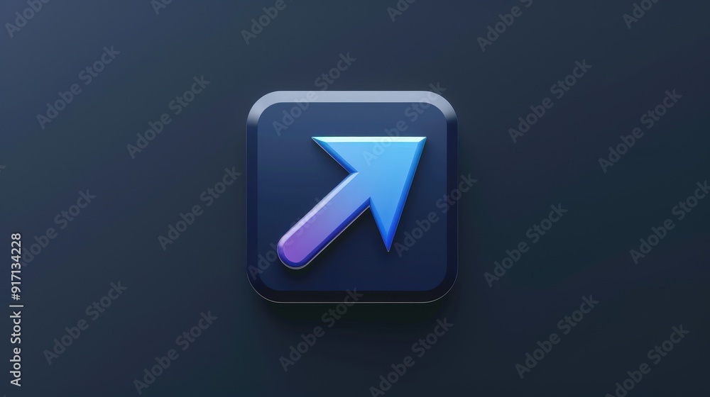 Poster design an arrow icon for a navigation app. what design features ensure it is easily recognizable and