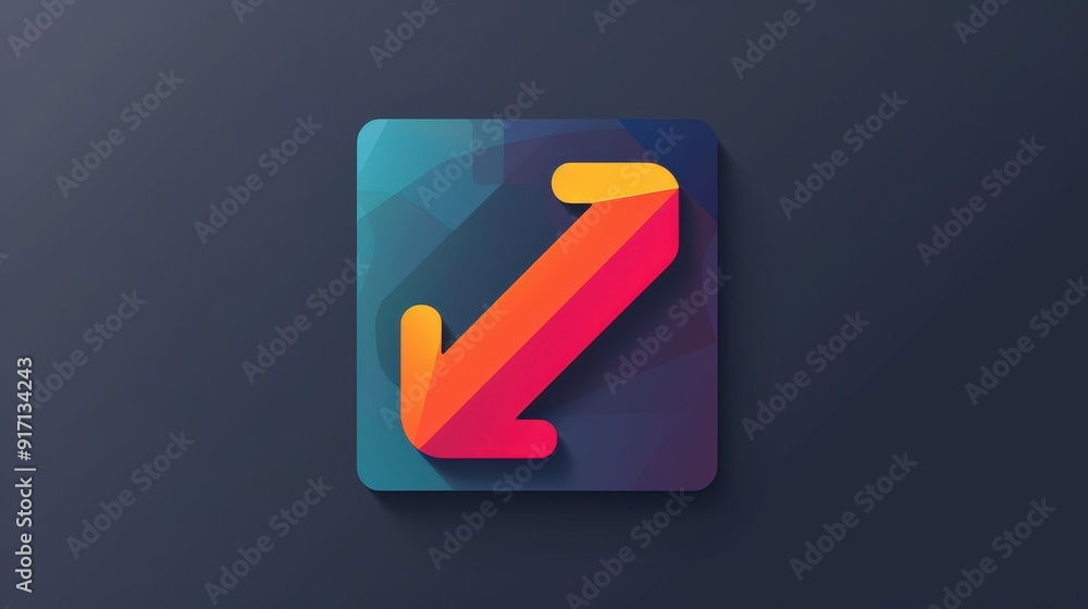 Poster design an arrow icon for a navigation app. what design features ensure it is easily recognizable and