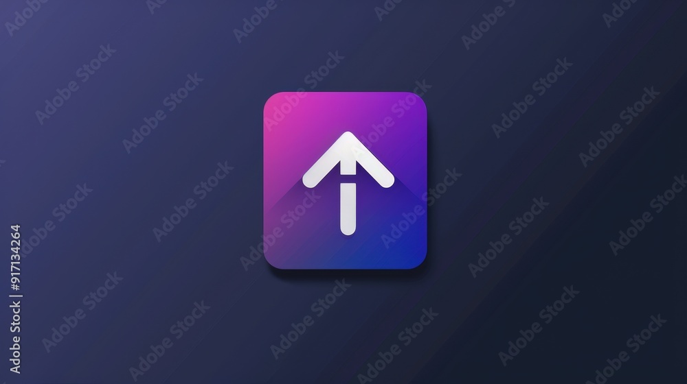 Poster design an arrow icon for a navigation app. what design features ensure it is easily recognizable and