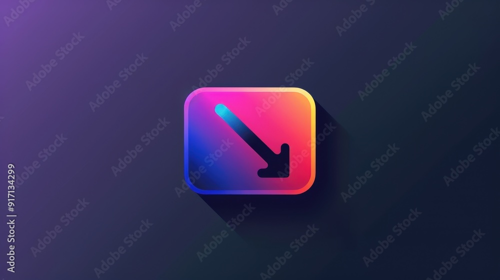 Poster design an arrow icon for a navigation app. what design features ensure it is easily recognizable and