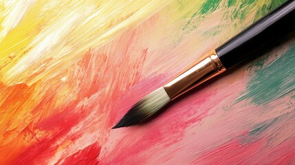 Obraz premium Artistic Exhibition of Paintbrush Art with Vibrant Creativity and Craft, Showcasing Diverse Backgrounds in the World of Art