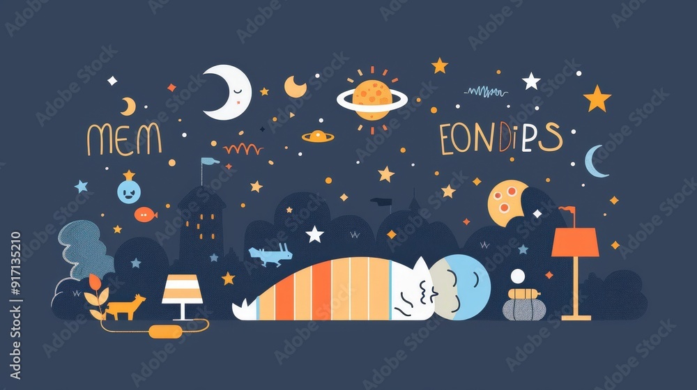 Poster design an infographic that explains the stages of sleep. how do you use visual aids to differentiate