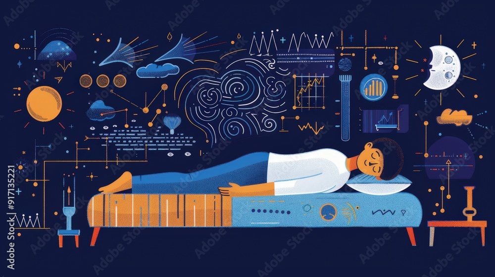 Poster design an infographic that explains the stages of sleep. how do you use visual aids to differentiate