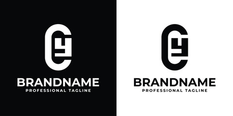 Letters CY or YO Monogram Logo Set, for any business with CY, YC, YO, or OY initials