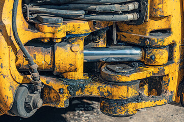 Hydraulic system of an backhoe.