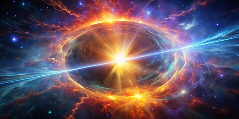 Cosmic Singularity A Digital Painting of a Blazing Nebula, space, star, nebula, galaxy