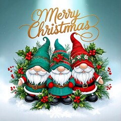 Santa Claus Merry Christmas Cute Gnome Christmas Wallpaper