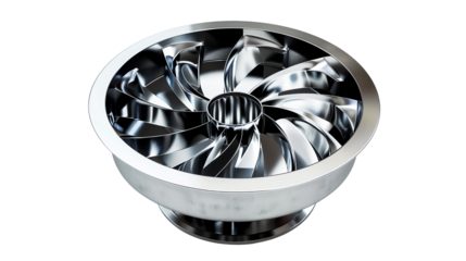 metal fan isolated on white background