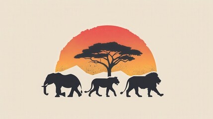 Imagine a logo for a nonprofit organization dedicated to wildlife conservation. Describe the imagery and color palette that communicate the mission and values of the organization