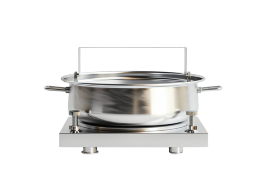 stainless steel pan isolated on white
