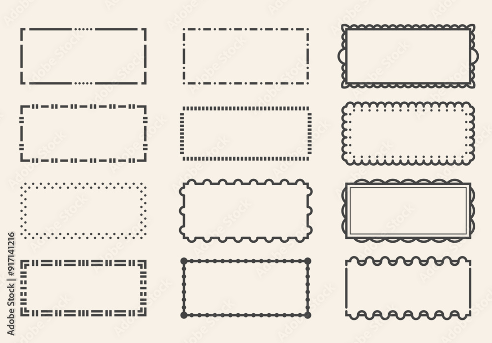Poster a set of simple vintage style frames with different styles