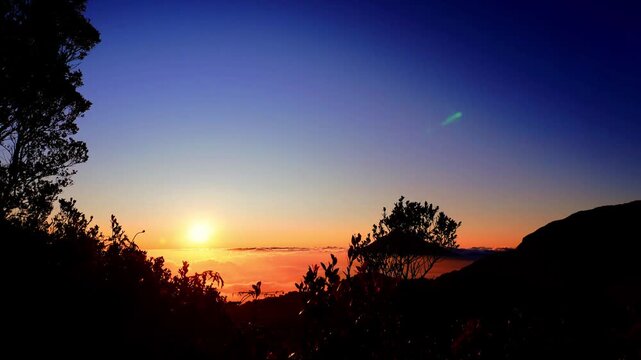 Timelapse of sunrise on Mount Papandayan, Indonesia