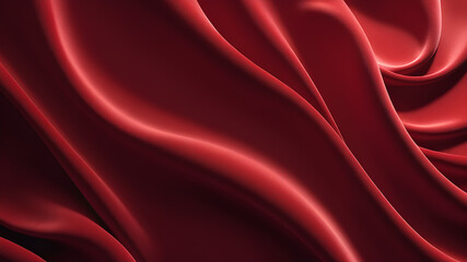 Obraz premium Abstract red fabric background with soft wave texture .