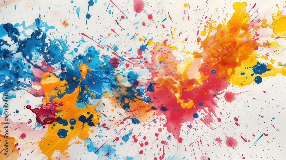 Poster imagine a series of paper textures with a splatter paint effect. what colorful splashes and textures
