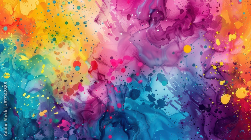 Poster Imagine a series of paper textures with a splatter paint effect. What colorful splashes and textures add a playful and dynamic quality to the paper